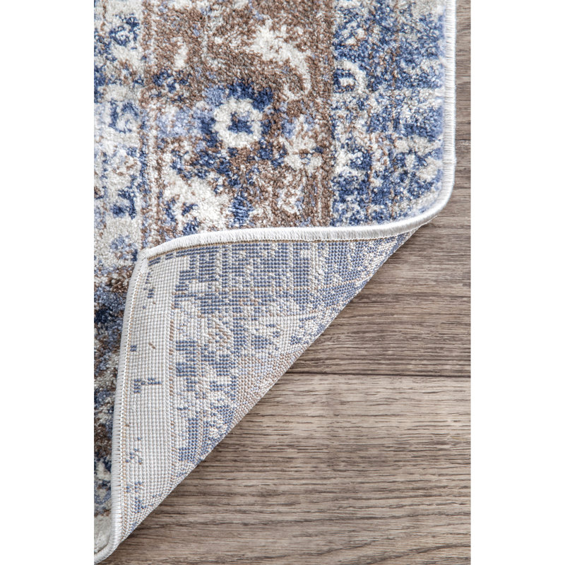 Bungalow Rose Keener Performance Blue/White Rug & Reviews Wayfair